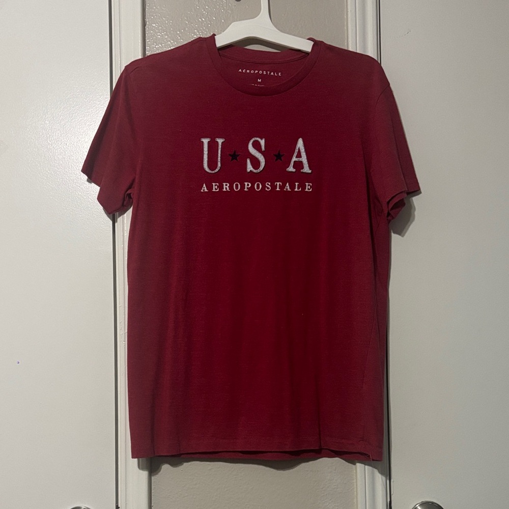 Aeropostale Men's Burgundy Graphic Tee